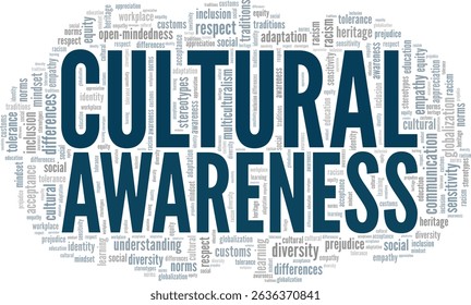 Cultural Awareness word cloud conceptual design isolated on white background.