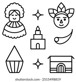 Cultural Celebrations Icons - Various Festivals Vector Illustration Clipart