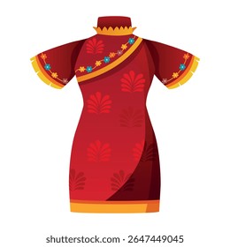 Cultural chinese attire, flat style illustration