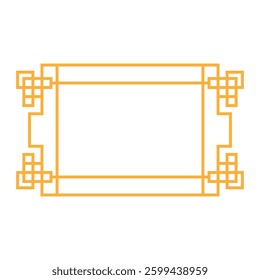 cultural chinese frame border cartoon. symmetrical floral, geometric classic, vintage luxurious cultural chinese frame border sign. isolated symbol vector illustration