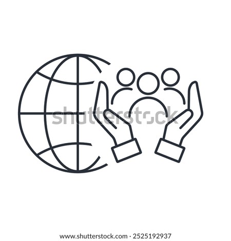  Cultural competence, ethics.National features. Vector linear icon isolated on white background.