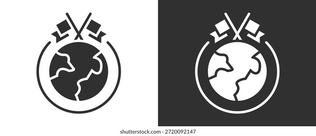 Conjunto De Iconos De Competencia Cultural Colección De Vector Aislada En Blanco Y Negro
