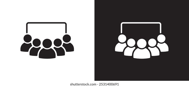 Cultural competency icon, Team, Management, Business team, meeting, partnership, startup, planning, company, management, community support, vector icons black and white background.