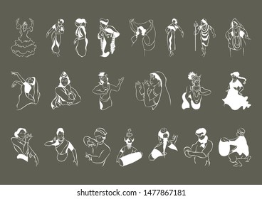 cultural dancing people concept illustration