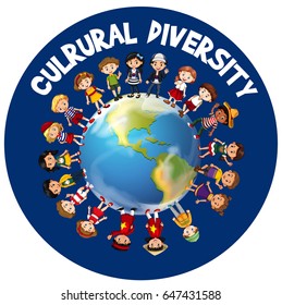 Cultural diversity around the world illustration