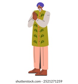 Cultural Diversity Businessman concept. Illustration of a businessman in traditional attire demonstrating cultural diversity in the workplace. Vector illustration.