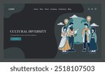 Cultural Diversity concept. Global unity depicted through different cultures on World Tourism Day. Celebrating inclusivity and travel. Vector illustration.