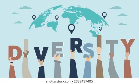 Mapa del mundo del concepto de diversidad cultural