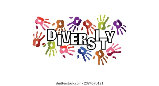 Banner del Día de la Diversidad Cultural color manos humanas con texto