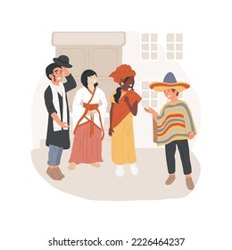 Cultural diversity day isolated cartoon vector illustration. Celebrate cultural diversity, dress up in traditional costumes, international day of tolerance, school awareness vector cartoon.