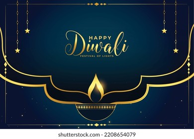 cultural diwali holiday banner with ethnic lamp design 