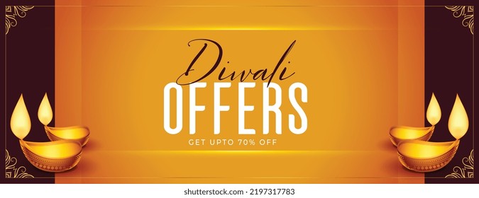 cultural diwali offer banner with discount details and diya design 