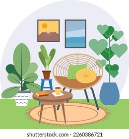 Cultural and Ecological Office Space concept, Drama Writer Chair vector color icon design, Green Office symbol, Eco Friendly Workspace sign, Modern interior design elements stock illustration 