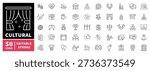 Cultural editable line icons set. festival and celebration themes