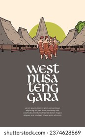 Design-Layout für kulturelle Veranstaltungen mit indonesischer Abbildung von Nusa Tenggara