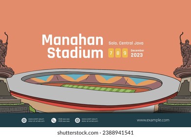 Cultural Event design layout template background with illustration of Solo Central Java Culture