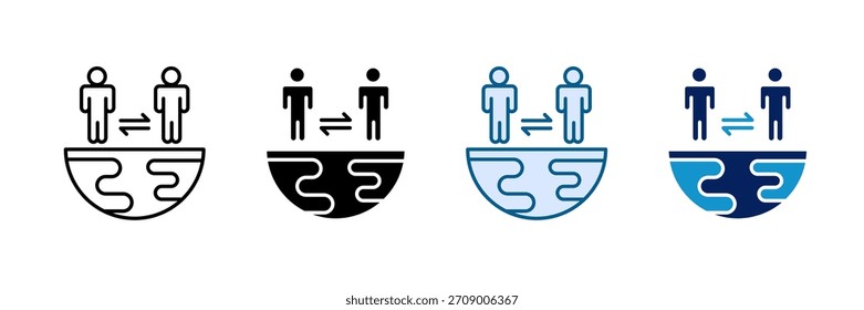 Cultural Exchange Icon Set Multiple Style Collection