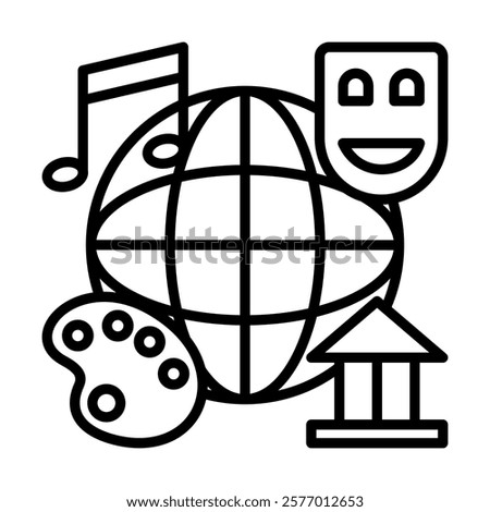 Cultural Experience icon line vector illustration