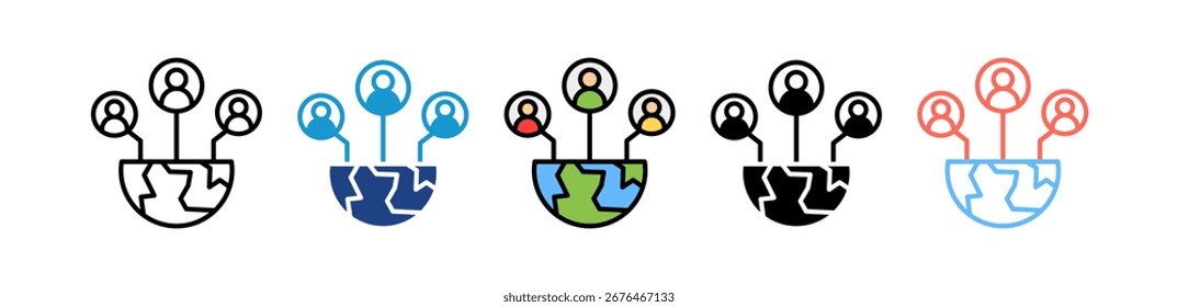 Icono de exposición cultural Ilustración vectorial múltiple