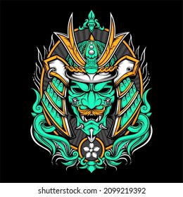 cultural full face mask illustration with awesome background