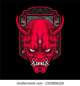 cultural full face mask illustration with awesome background