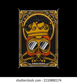 cultural full face mask illustration with awesome background