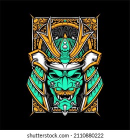 cultural full face mask illustration with awesome background