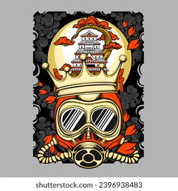 cultural full face mask illustration for t shirt design