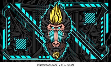 cultural full face mask illustration