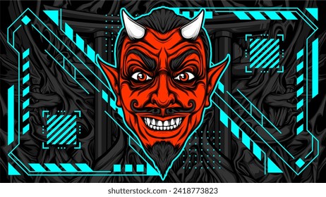 cultural full face mask illustration