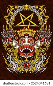 cultural full face mask illustration for your print