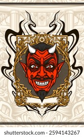 cultural full face mask illustration	for t shirt design