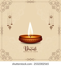 Cultural Happy Diwali Indian festival elegant background design vector