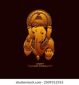Cultural Happy Ganesh Chaturthi Indian religious festival background vector