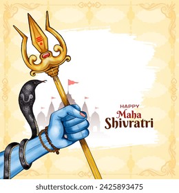 Cultural Happy Maha Shivratri hindu traditional festival background vector