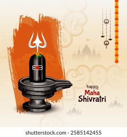 Cultural Happy Maha Shivratri Indian traditional festival background vector