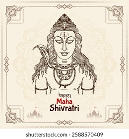 Cultural Happy Maha Shivratri Indian traditional festival background vector