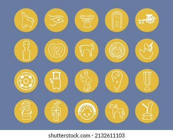 cultural heritage icon set .museum icon .historical object icon design