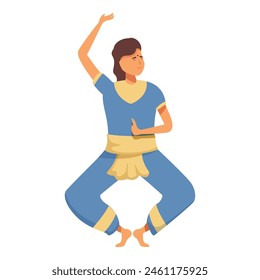 Cultural indian dancer icon cartoon vector. Celebration lady. Folk pretty