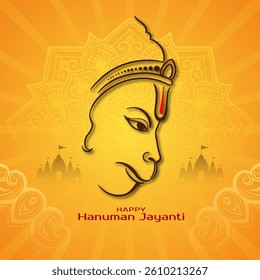 Cultural Indian festival Happy Hanuman Jayanti greeting card vector