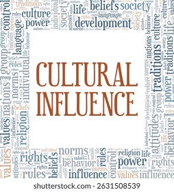 Cultural Influence word cloud conceptual design isolated on white background.