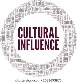 Cultural Influence word cloud conceptual design isolated on white background.