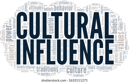 Cultural Influence word cloud conceptual design isolated on white background.