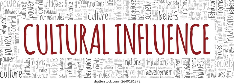 Cultural Influence word cloud conceptual design isolated on white background.