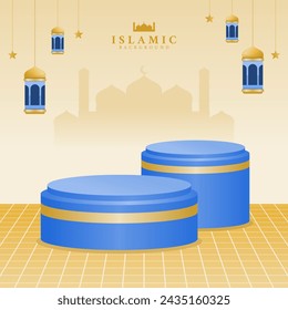 Cultural islamic background with podiums