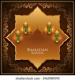 Cultural islamic Ramadan Kareem festival religious background vector