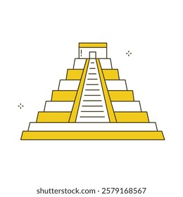 Cultural Landmark Chichen Itza Vector Icon Design