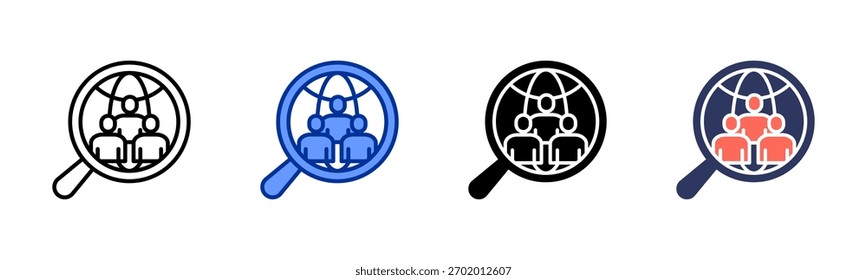 Conjunto de iconos de lentes culturales colección de estilos múltiples