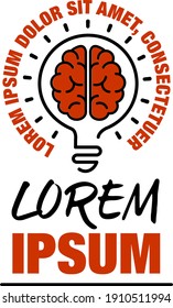 cultural logo with brain, light bulb and orange