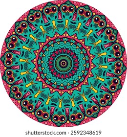 Cultural Mandala Representation with Symbolic Floral Motifs